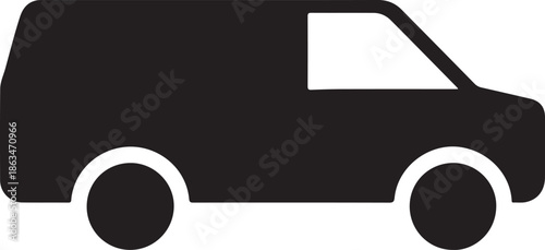  Delivery Van Icon Illustration. Transport Vehicle Vector Isolated on White