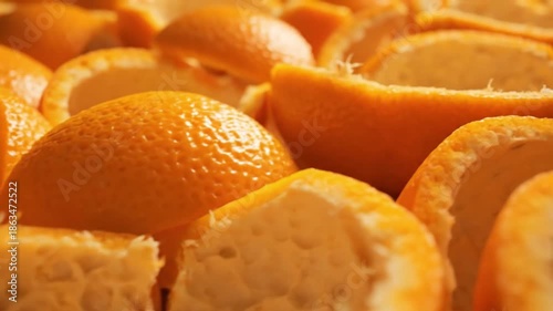 Fresh Orange Peels and Citrus Fruit Background