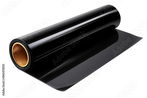 Black plastic film roll for window tinting, car wrapping, insulation, privacy glass or protective covering
