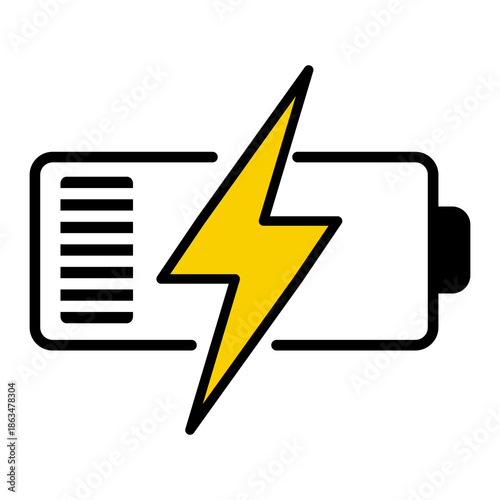 An icon depicting a battery with a lightning bolt, symbolizing charging