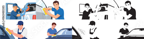 Car detailing and washing process sequence