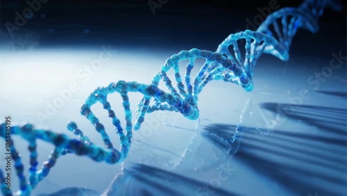 Blue DNA double helix structure