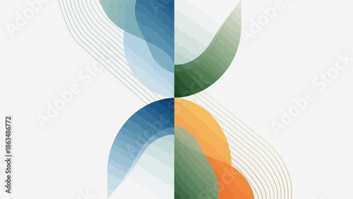 Vibrant abstract design with colorful curved lines