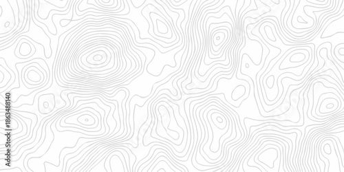 Seamless topography map grid white and gray area outline design. curve topography elevation map. wave diagram contour stripe spiral composition discovery paper surface design.