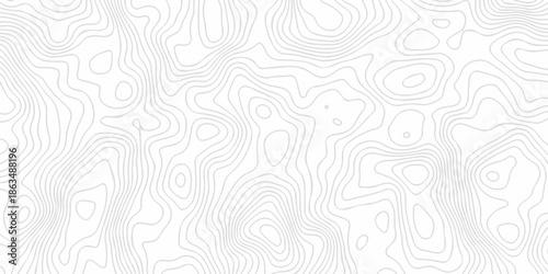 Seamless topography map grid white and gray area outline design. curve topography elevation map. wave diagram contour stripe spiral composition discovery paper surface design.