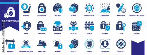 Protection Icon Sheet Glyph Blue