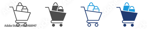 shopping icon set multiple style