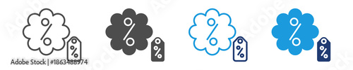 discount icon set multiple style