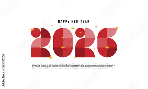 2026 happy New year greeting card 