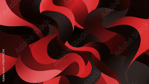 Red and Black Background, Dark Abstract Gradient Texture