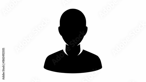 Silhouette of a persons head and shoulders isolated on white.