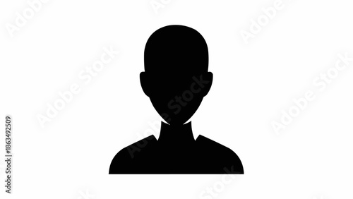 Silhouette of a persons head and shoulders.
