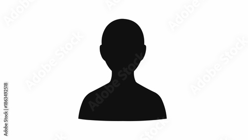 Silhouette of a persons head and shoulders isolated on white.
