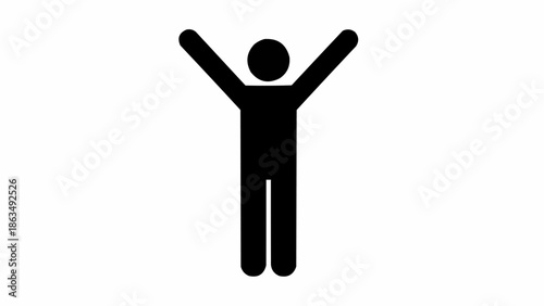 Person icon with arms raised in celebration or greeting.