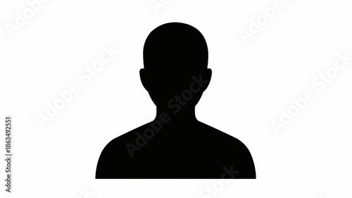Silhouette of a persons head and shoulders.