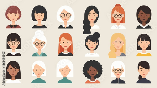 Diverse Women Portraits - A Collection of Unique Female Faces.