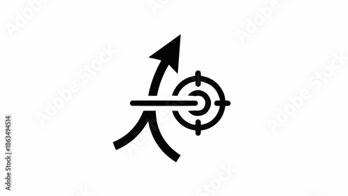 Strategic Focus - Arrow Converging on Target for Goal Achievement.