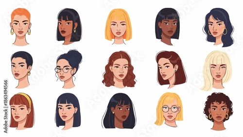 Diverse Women Portraits - A Collection of Unique Faces.