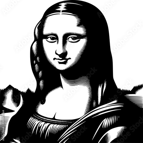 Timeless Enigma: An enigmatic woman, her serene expression and delicate features evoke a sense of mystique. The classic artwork captivates with its artistry and cultural significance.