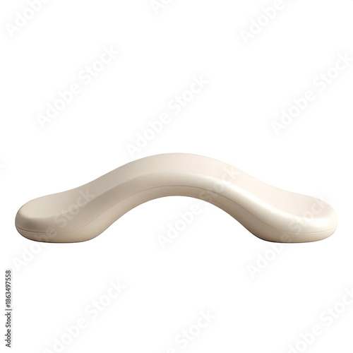 Minimalist 3D Organic Fluid Curve with Smooth Cream Finish for Abstract Design and Wellness Product Mockup