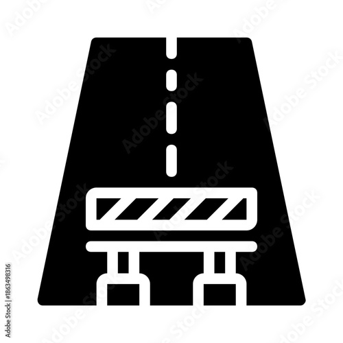 Road closed with a barrier blockage traffic ideal for website banners, social media posts, or articles on construction and safety.
