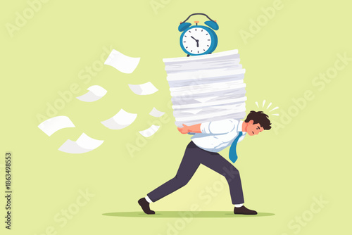 Busy Person With Papers