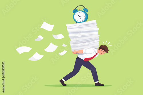 Busy Person With Papers