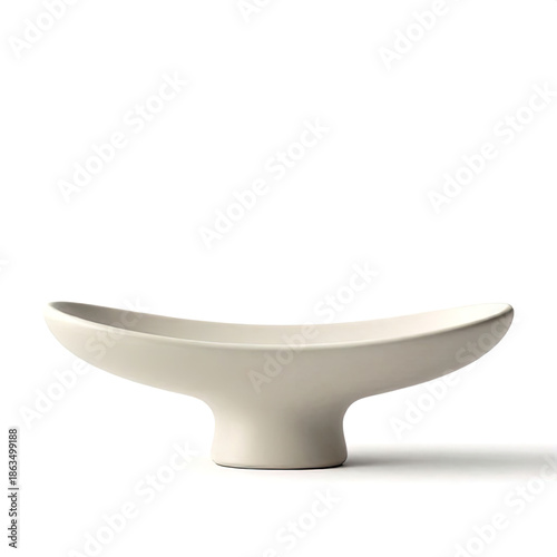 Minimalist 3D Scupltural Bowl Podium with Smooth Cream Finish for Luxury Product Display and Zen Decor Mockup
