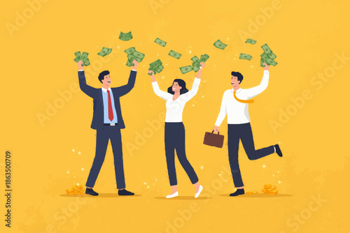 Happy People With Money