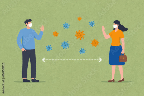 People Keeping Distance