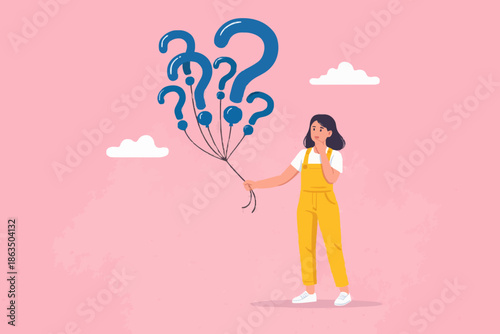 Young woman with questions