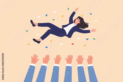 Woman Falling With Support