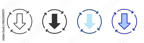 Refresh Icon Set. Designed In Multi Style