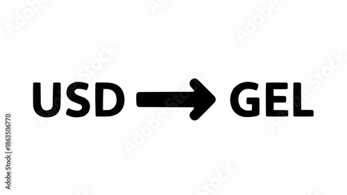 US Dollar to Georgian Lari Currency Exchange Symbol.