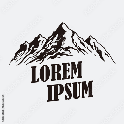 Mountain Logo Illustration with Vintage Typography