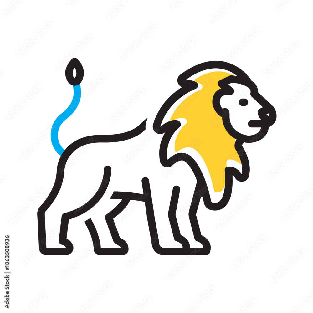 Obraz premium Vector multi color icon for Lion