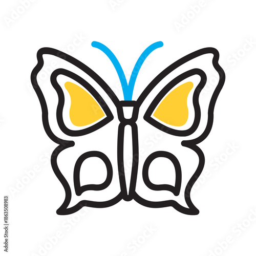 Vector multi color icon for Butterfly