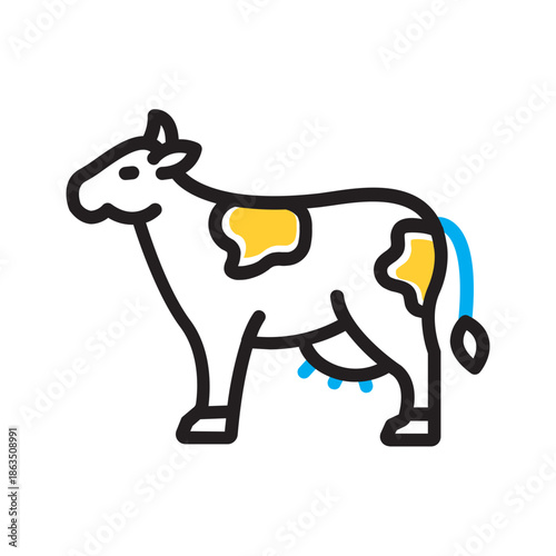 Vector multi color icon for Cow
