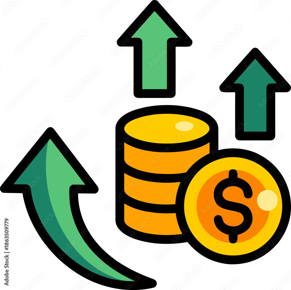 Obraz premium Gold Coins Stack with Dollar Sign.