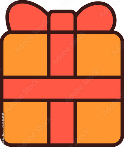 Gift Box with Red Ribbon.