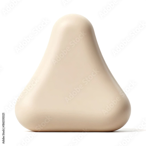 Minimalist 3D Rounded Triangle Podium – Cream Abstract Display for Wellness & Beauty Mockups