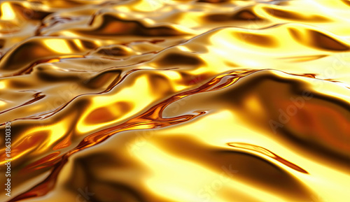 Luxurious liquid gold abstract background with waves and ripples