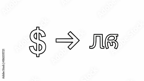 Dollar symbol to Kazakhstani tenge symbol currency exchange.