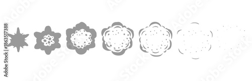 Smoke Explosion Sequence on White Background