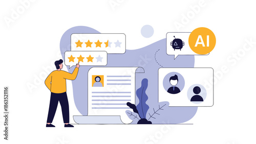 HR manager uses AI to analyze candidate resumes and provide star ratings, streamlining the recruitment and hiring process.