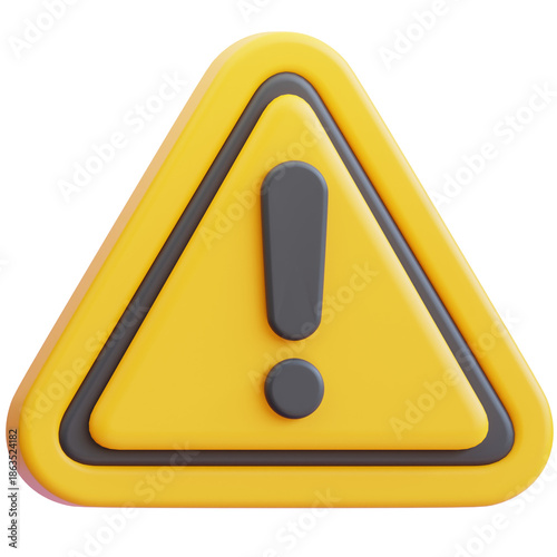 3D Warning Alert Icon