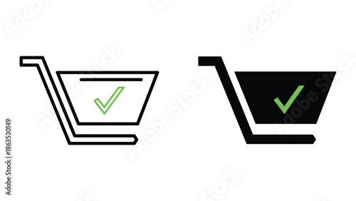 Shopping cart icon with checkmark