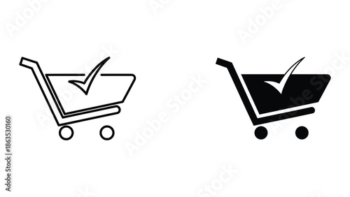 Shopping cart icon with checkmark