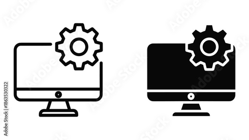 Computer monitor setting configuration icon