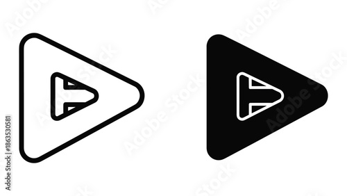 Play button icon set for media player